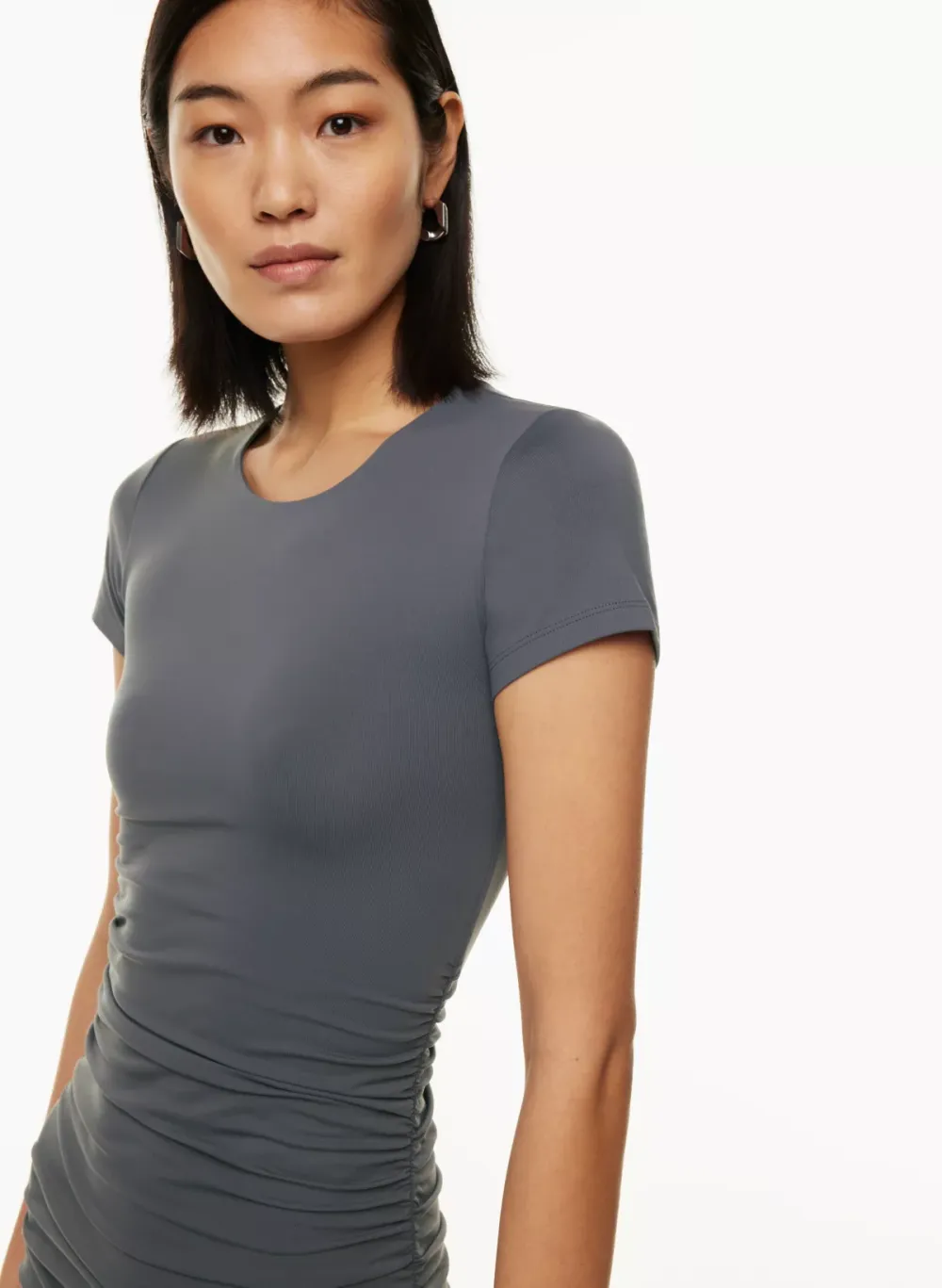 contour ruched mini dress