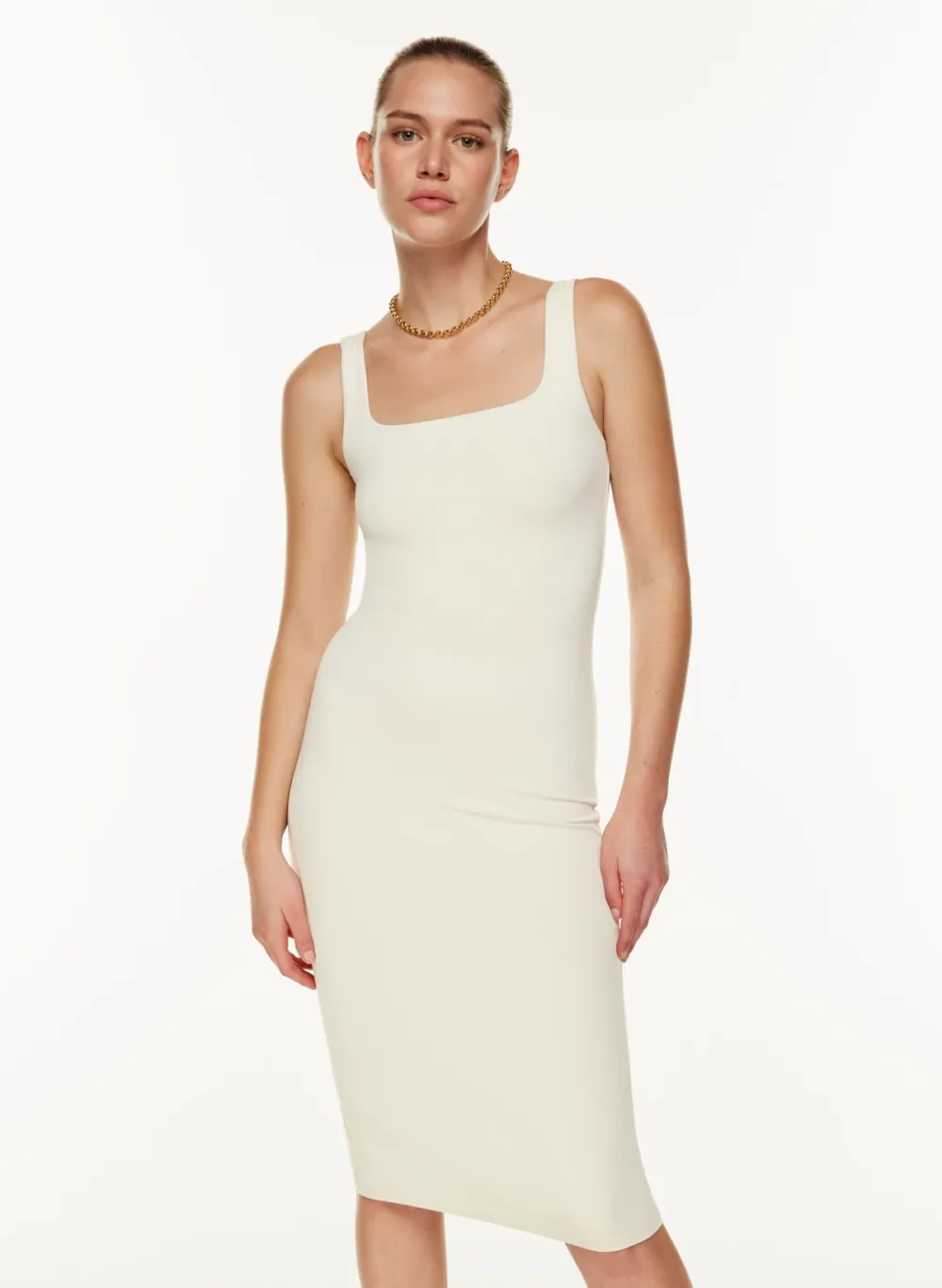 contour squareneck midi dress