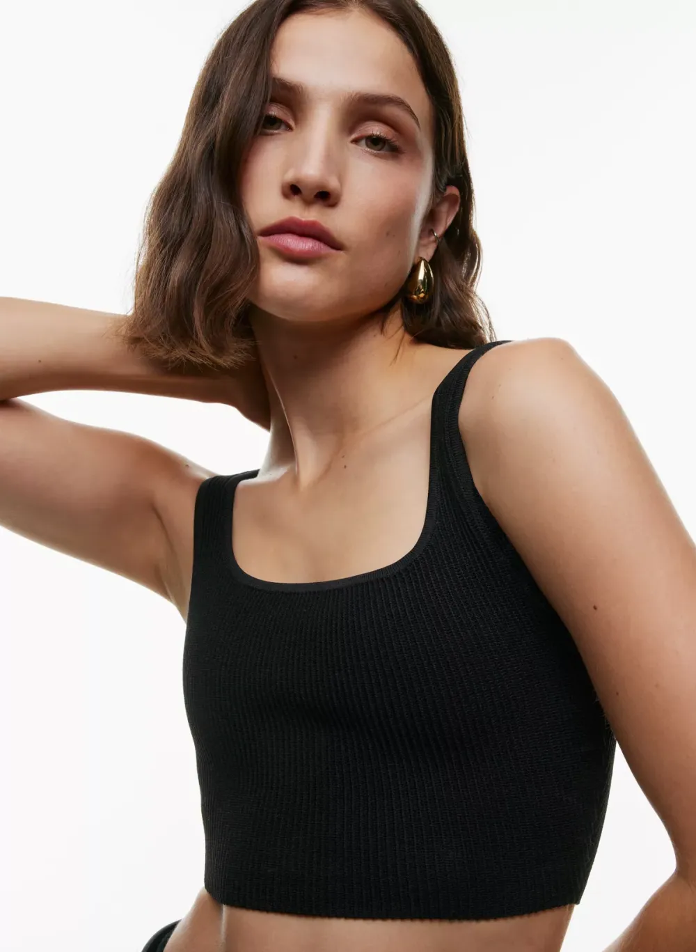 sculpt knit squareneck cropped tank