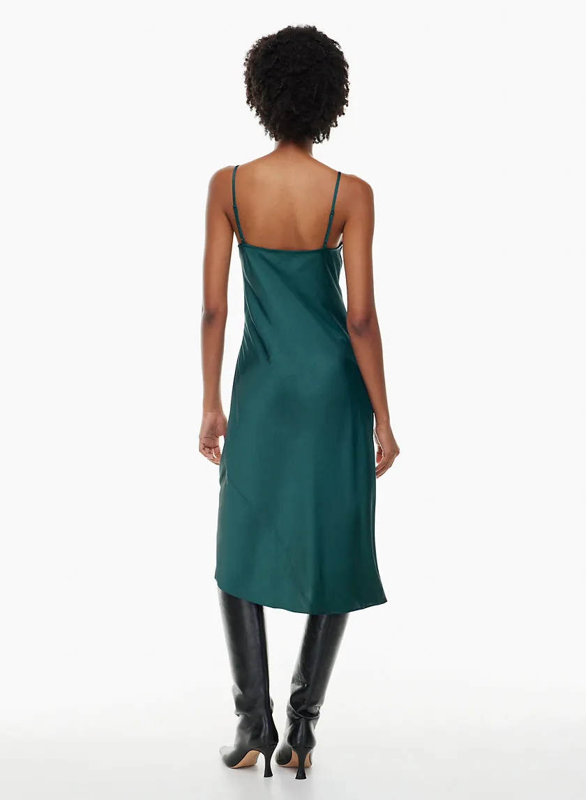 only slip satin midi dress