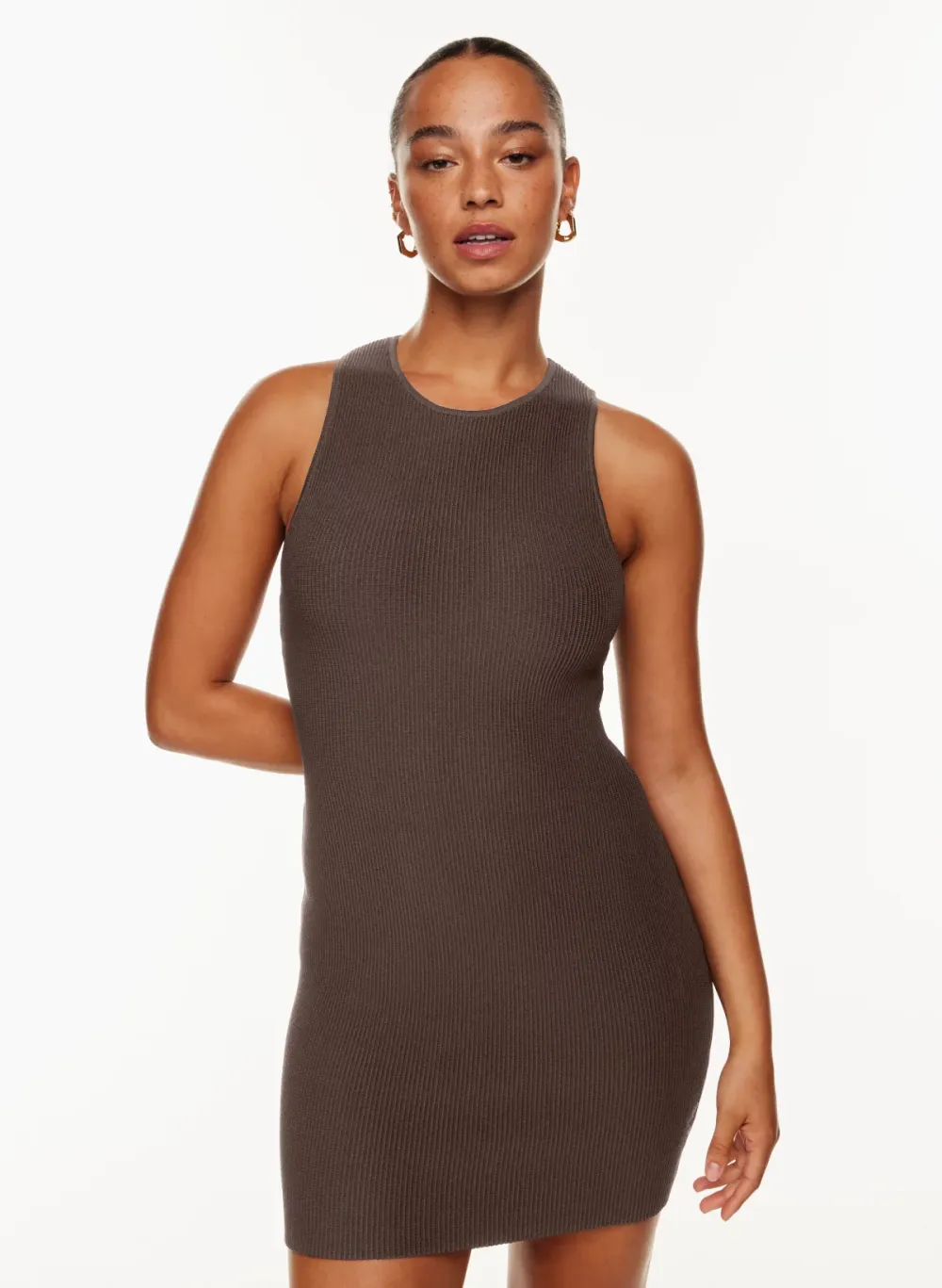 sculpt knit racer mini dress