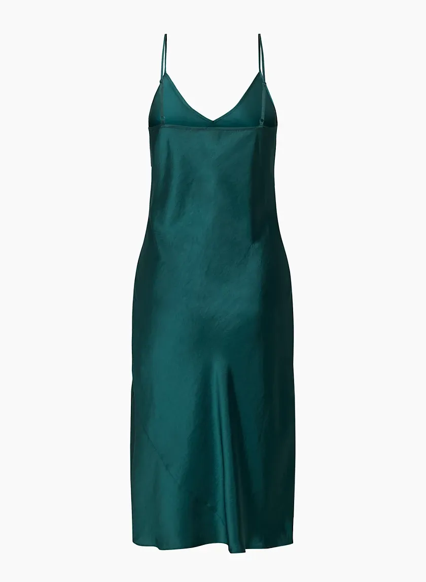 only slip satin midi dress