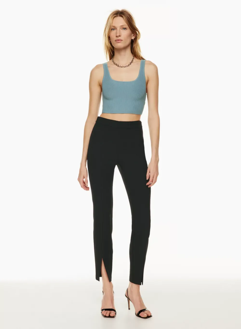 sculpt knit squareneck cropped tank