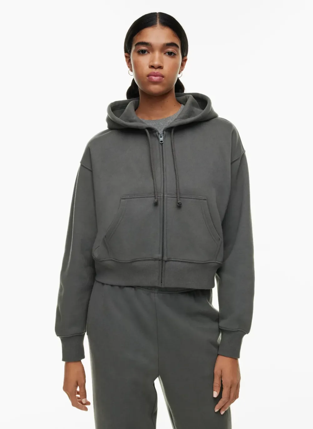 cozy fleece boyfriend boxy zip hoodie