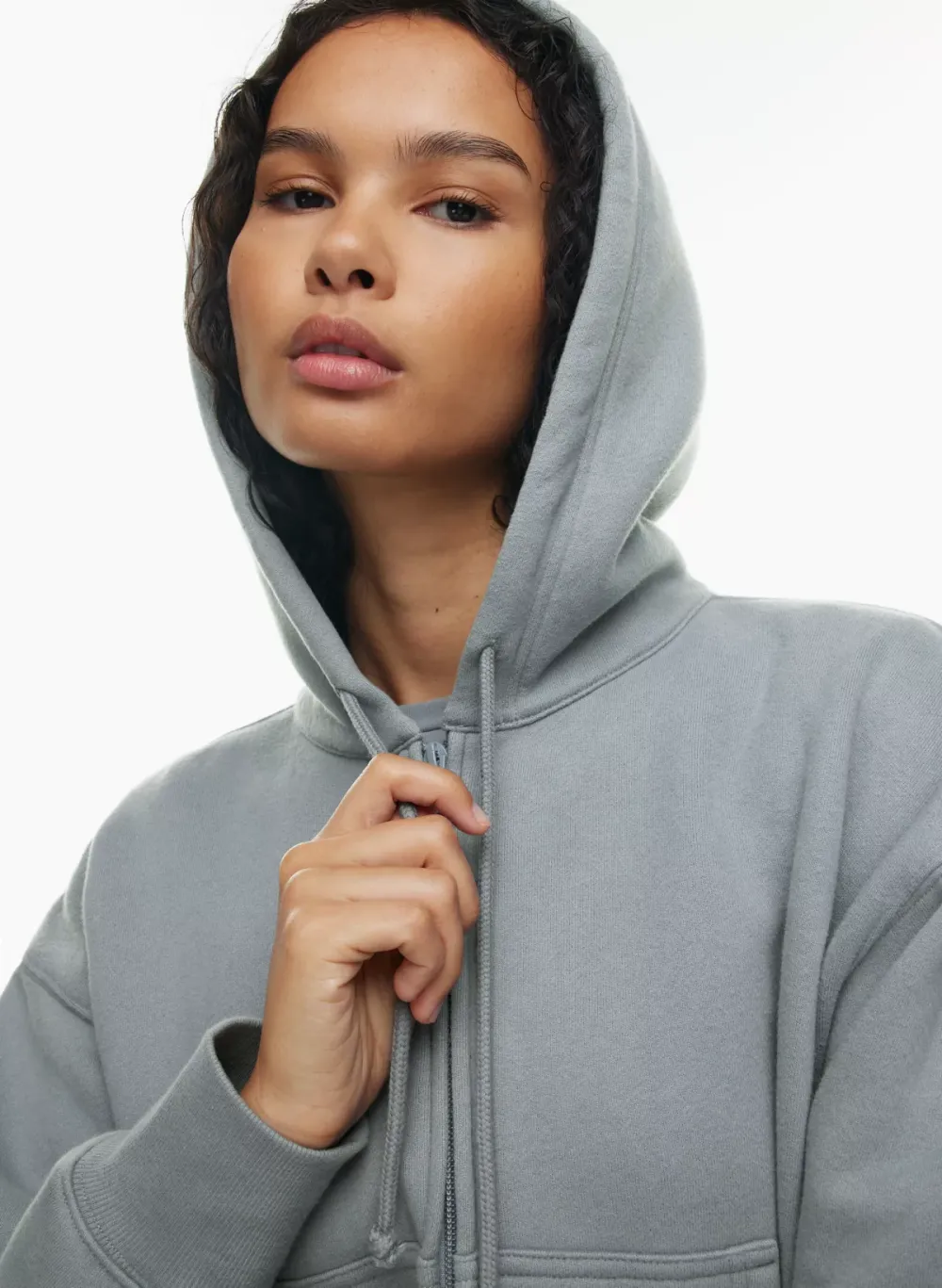 cozy fleece boyfriend boxy zip hoodie