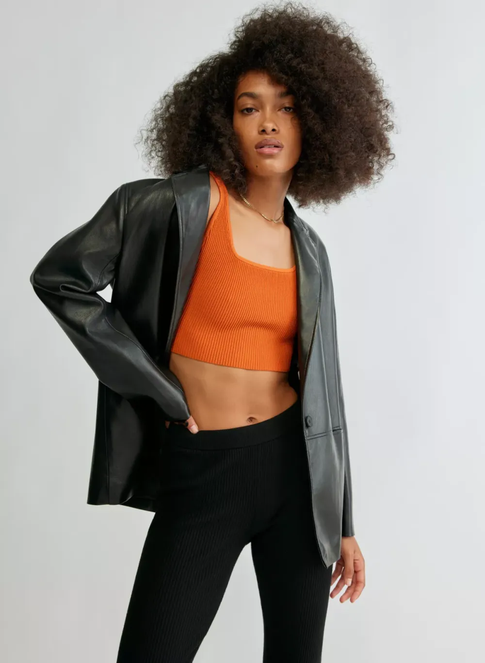 sculpt knit squareneck cropped tank