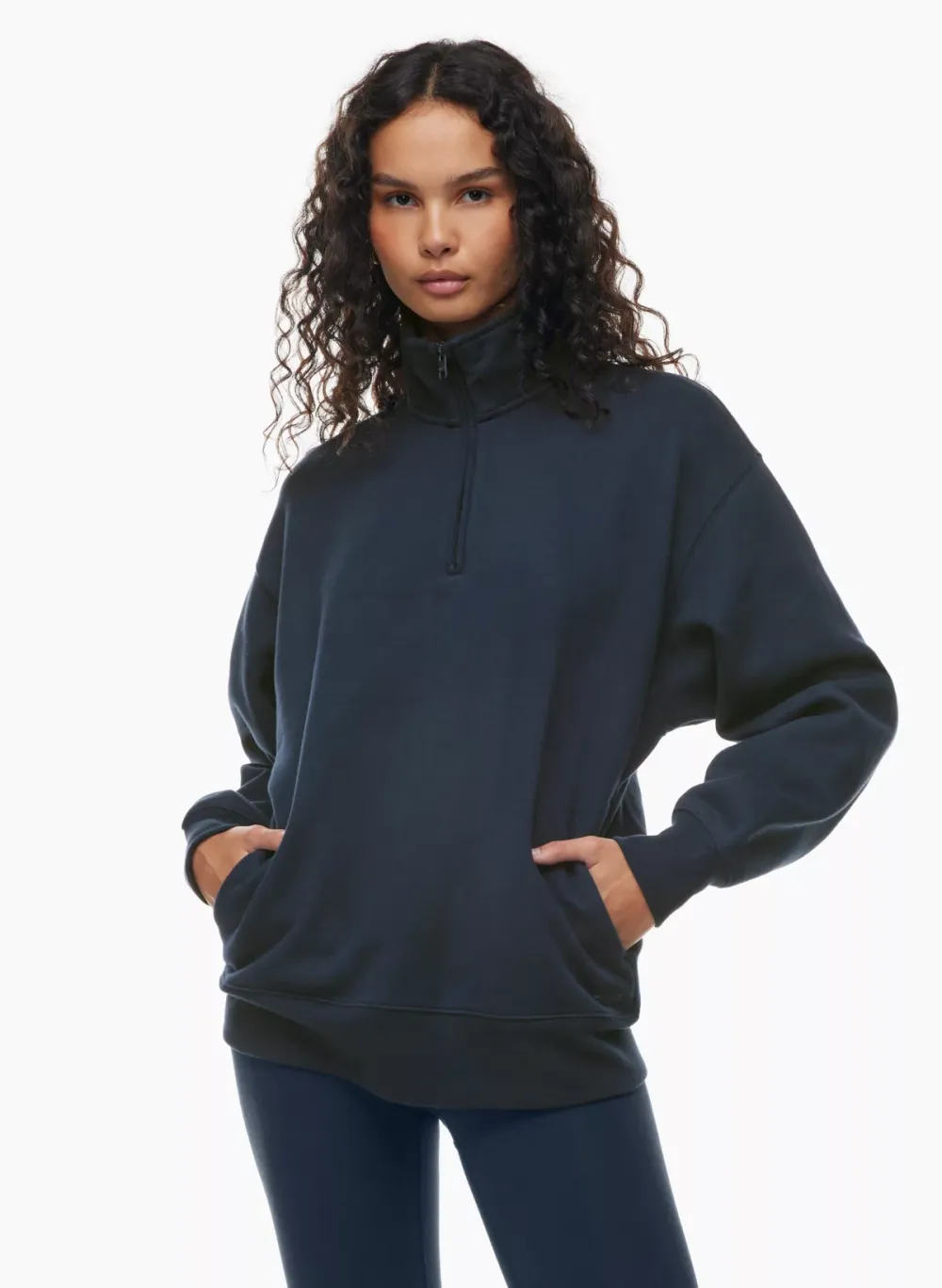 cozy fleece boyfriend 1/4 zip sweatshirt