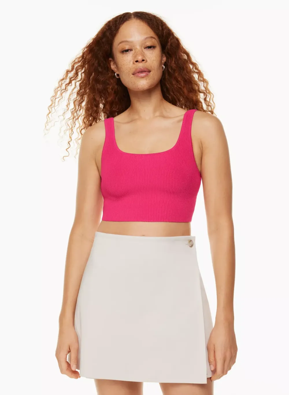 sculpt knit squareneck cropped tank