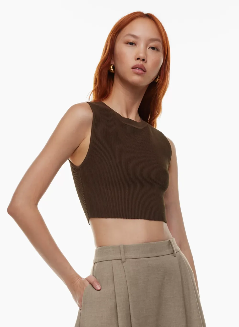 sculpt knit muscle cropped tank
