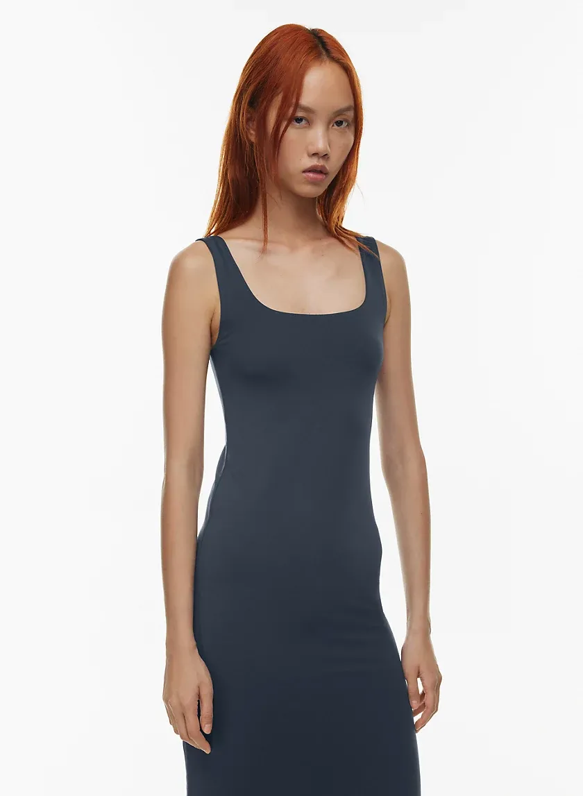 contour squareneck midi dress