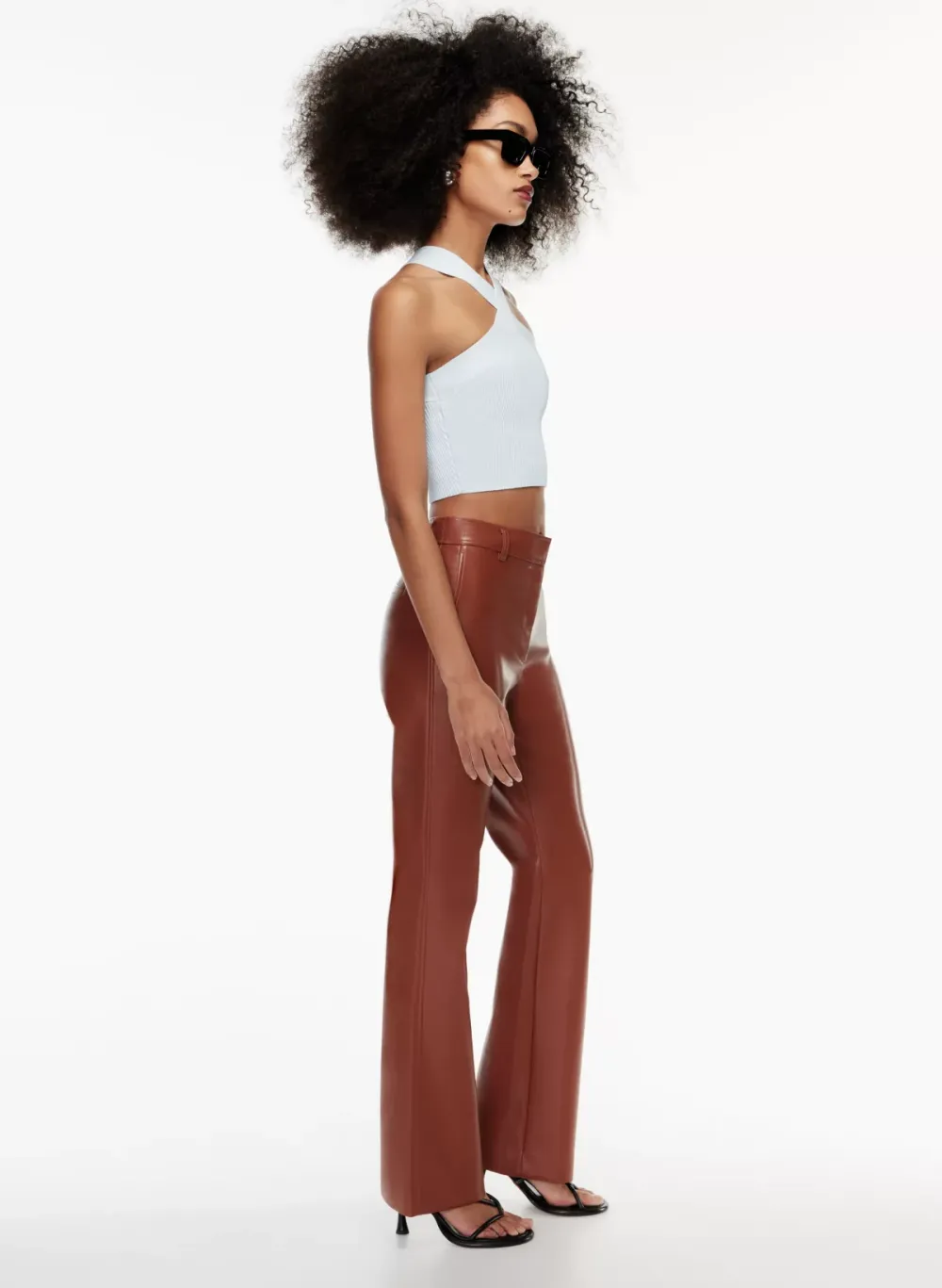 sculpt knit criss cross cropped tank