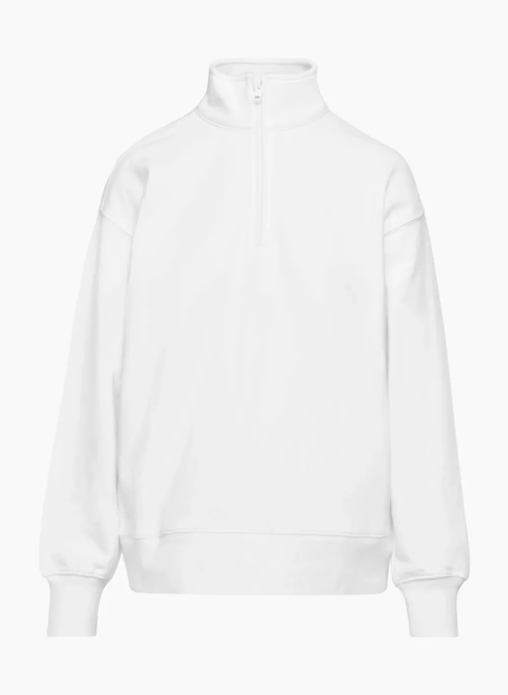 terry fleece boyfriend 1/4 zip sweatshirt