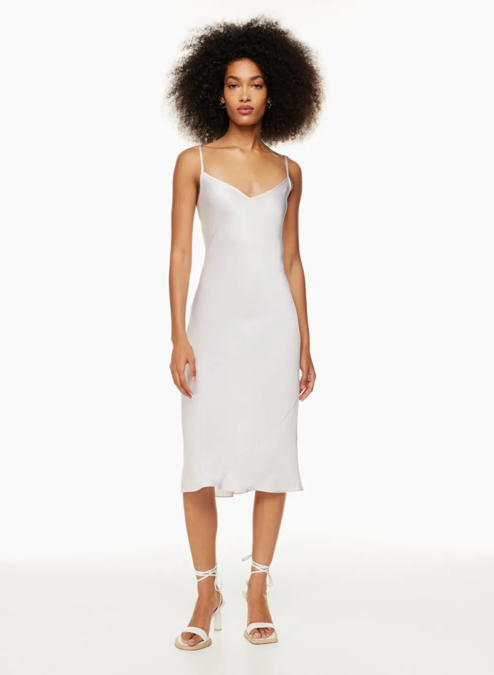 only slip satin midi dress