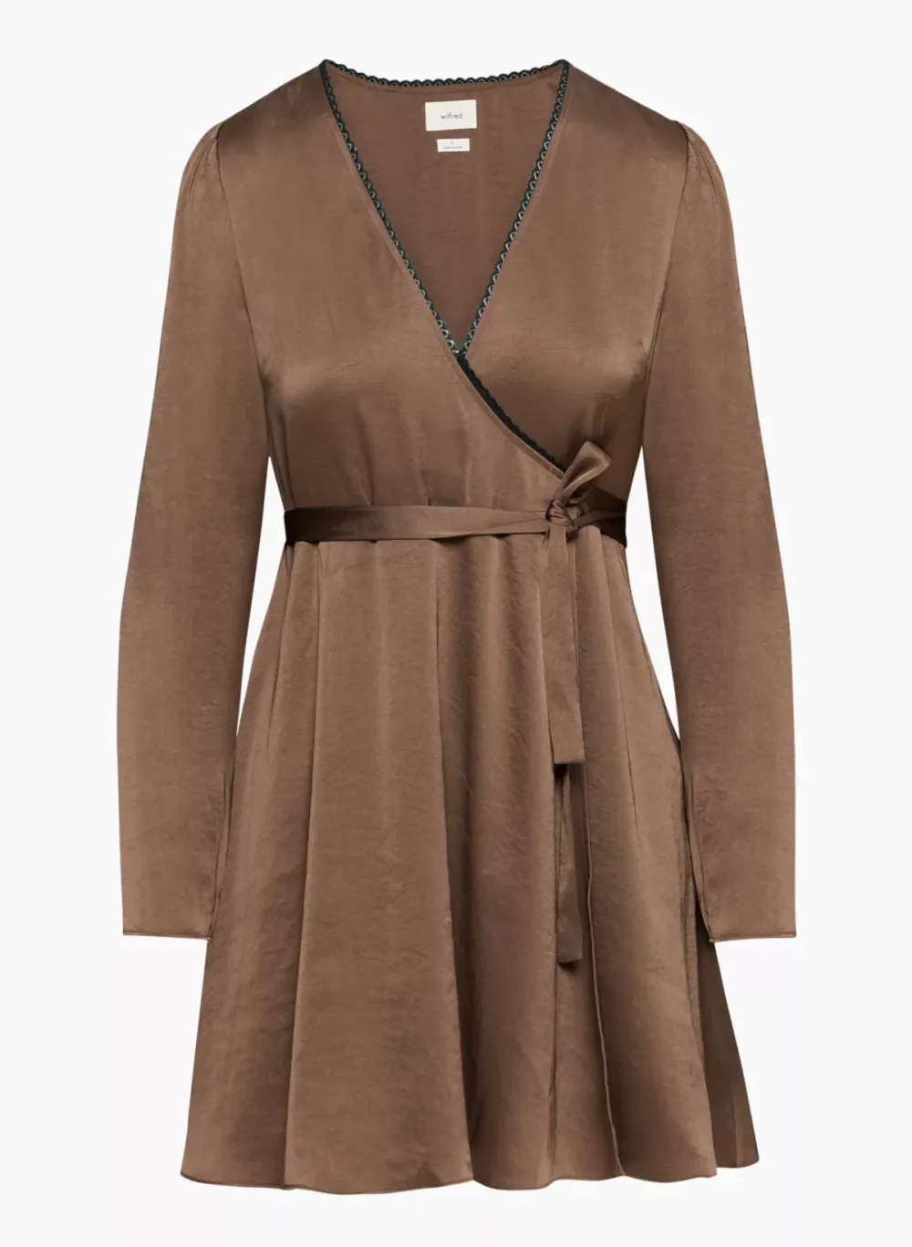 mademoiselle satin longsleeve dress