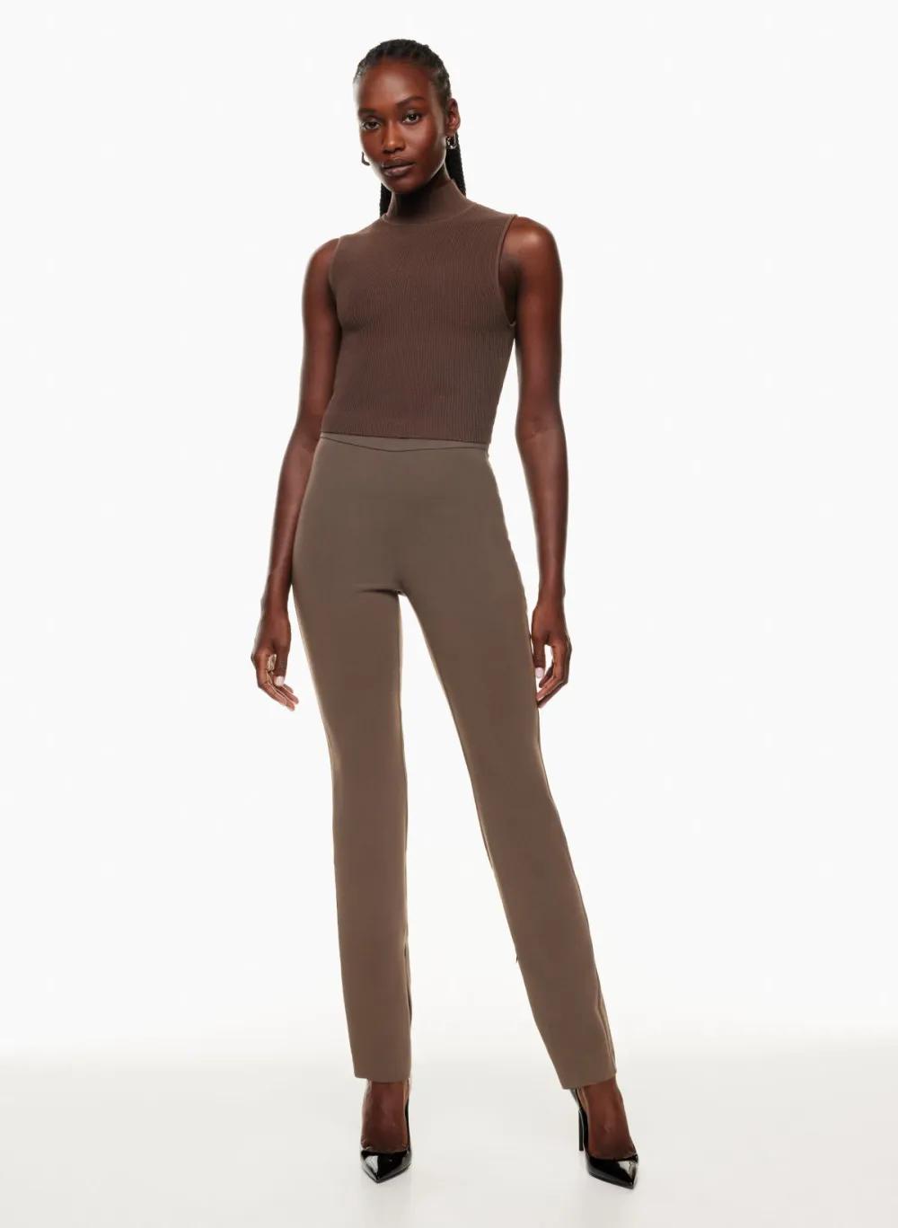 sculpt knit mockneck tank