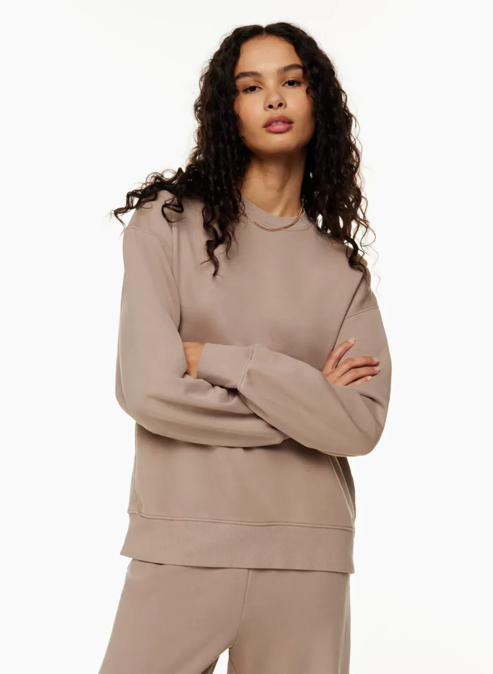 terry fleece boyfriend crew sweatshirt