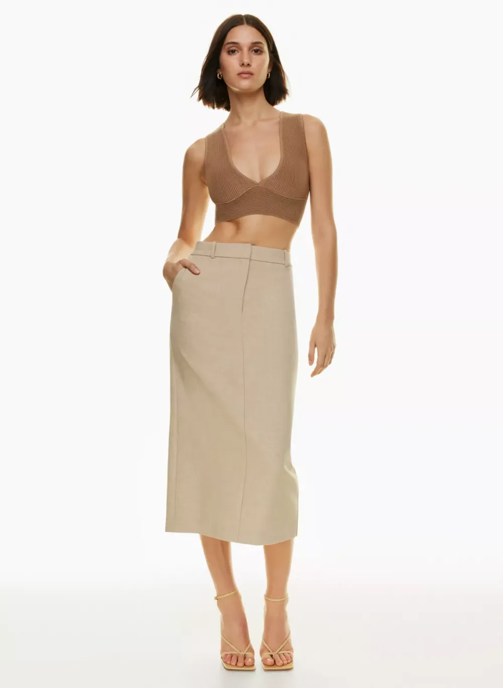 sculpt knit deep v tank