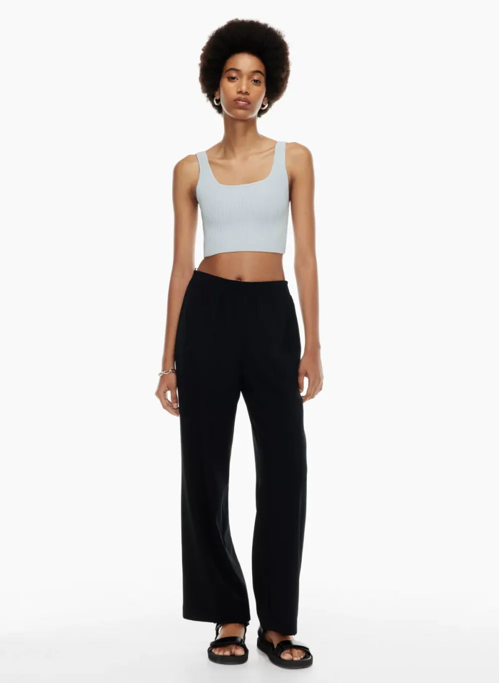 sculpt knit squareneck cropped tank