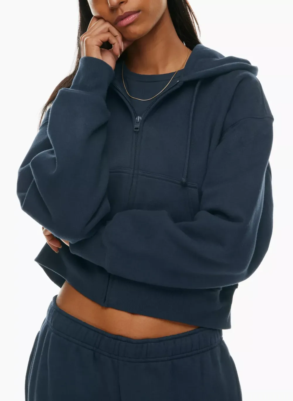 cozy fleece boyfriend boxy zip hoodie