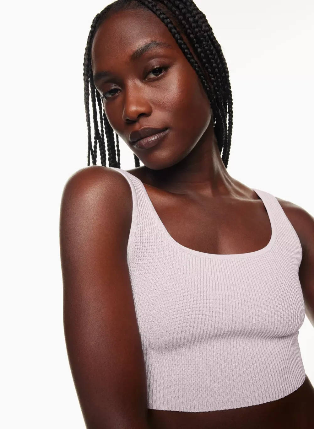 sculpt knit squareneck cropped tank