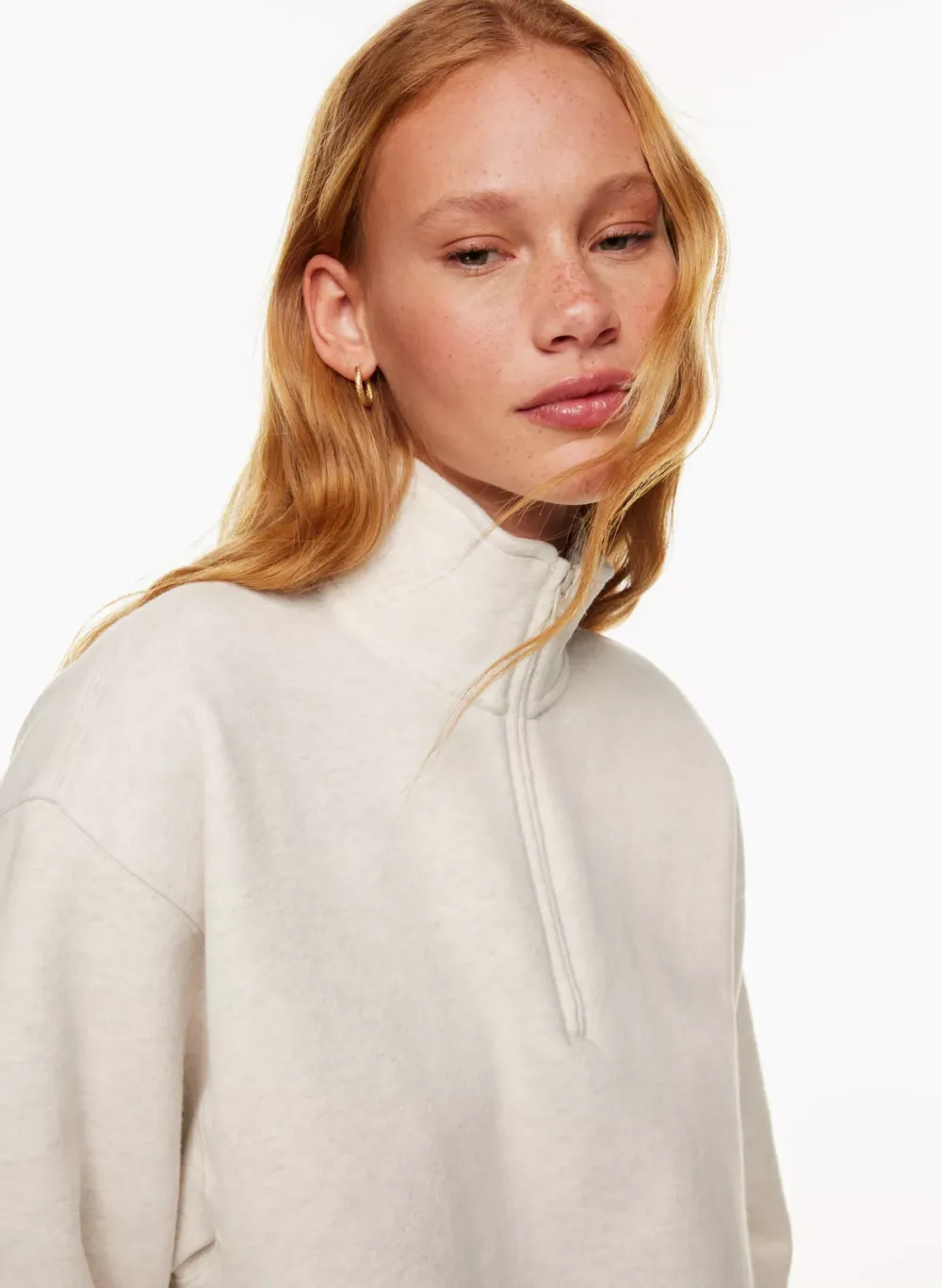 cozy fleece boyfriend 1/4 zip sweatshirt