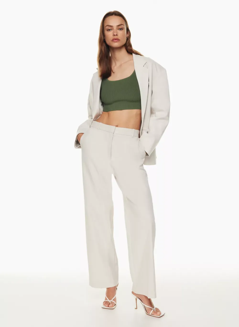 sculpt knit squareneck cropped tank