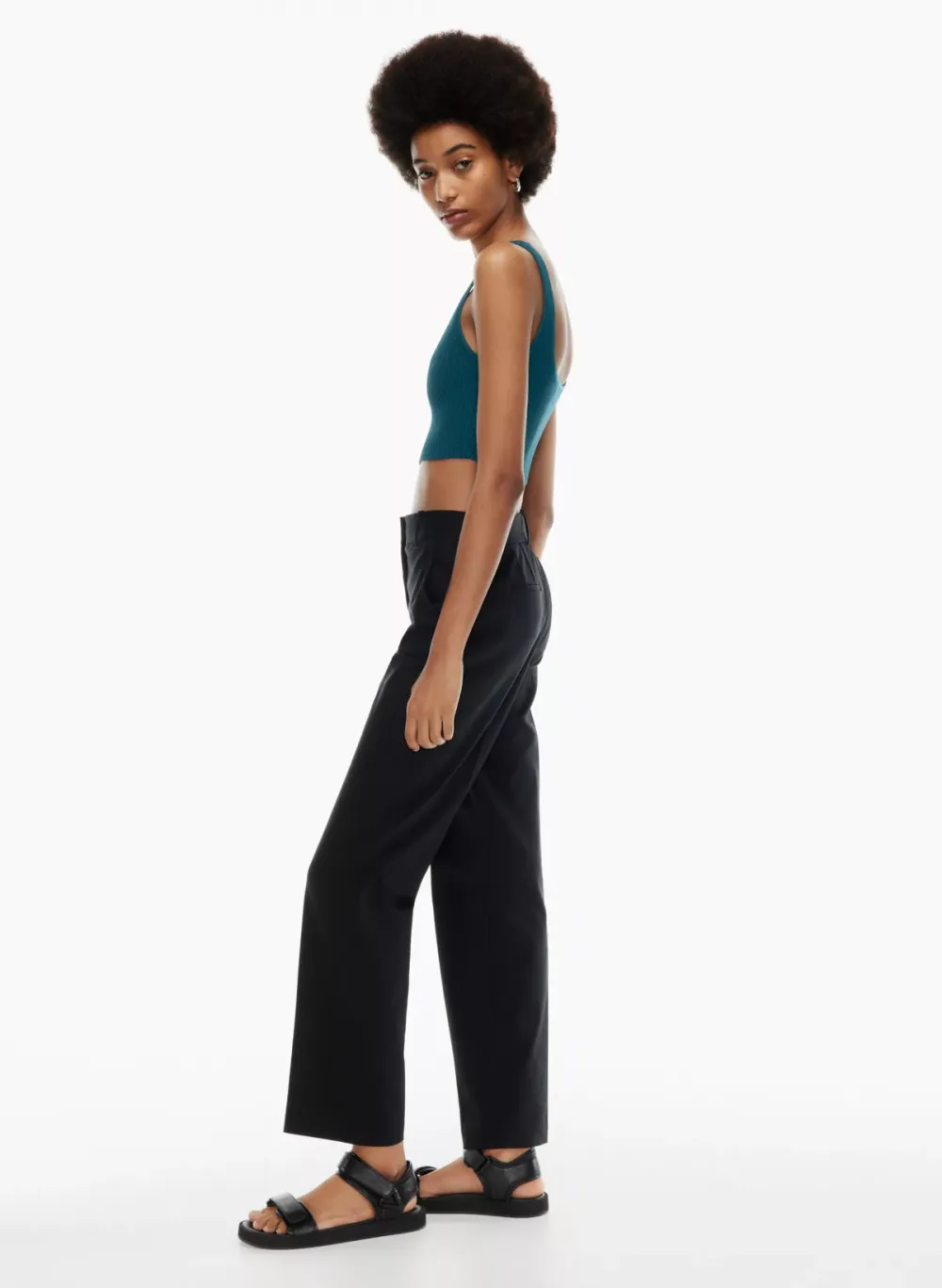 sculpt knit squareneck cropped tank