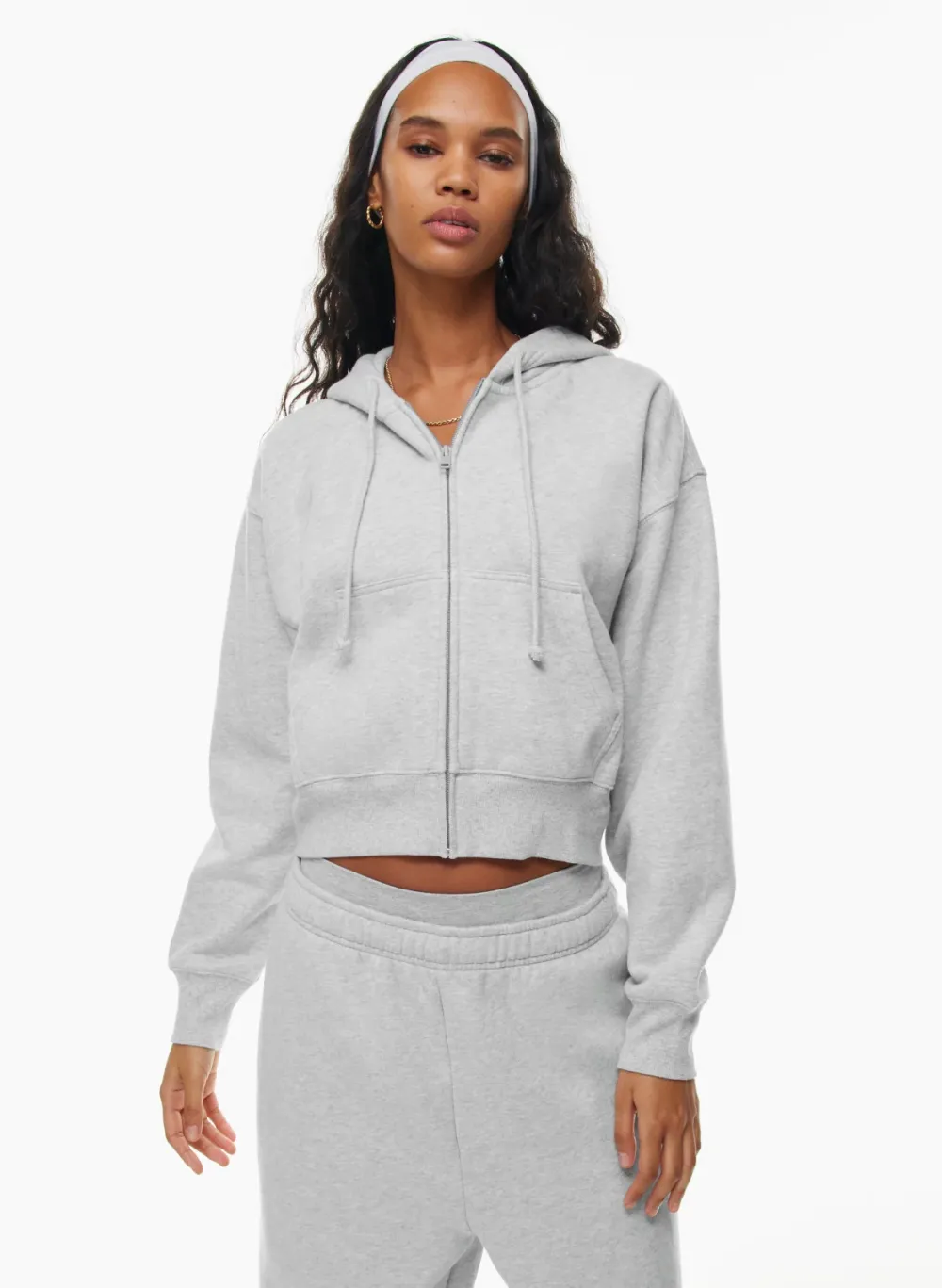 cozy fleece boyfriend boxy zip hoodie