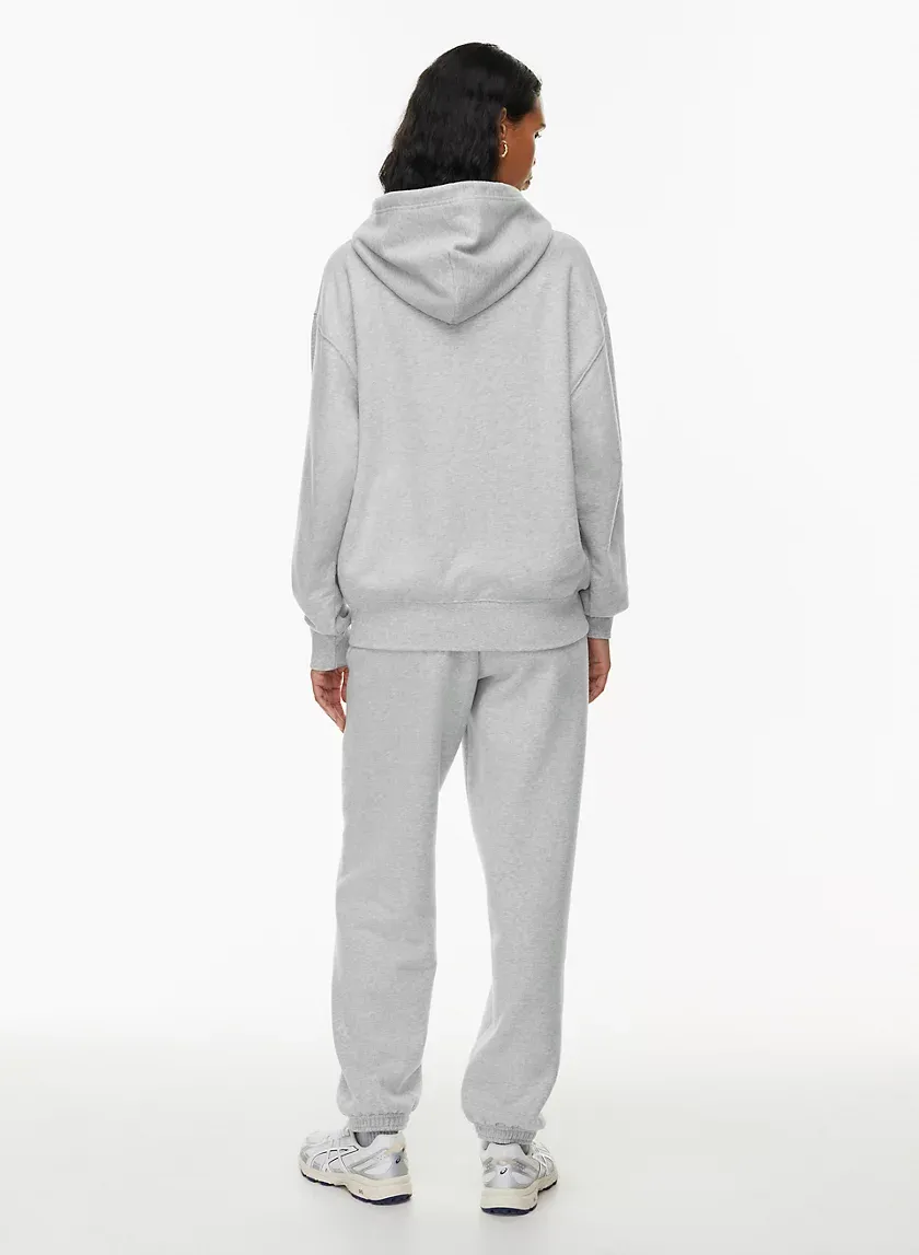 terry fleece boyfriend zip hoodie