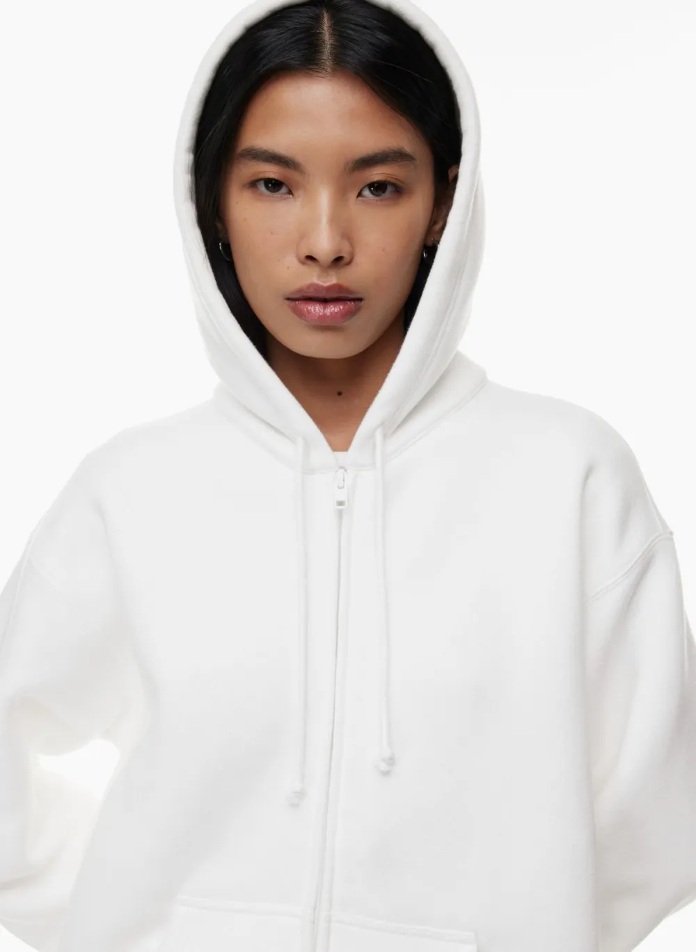 bubble fleece boyfriend zip hoodie
