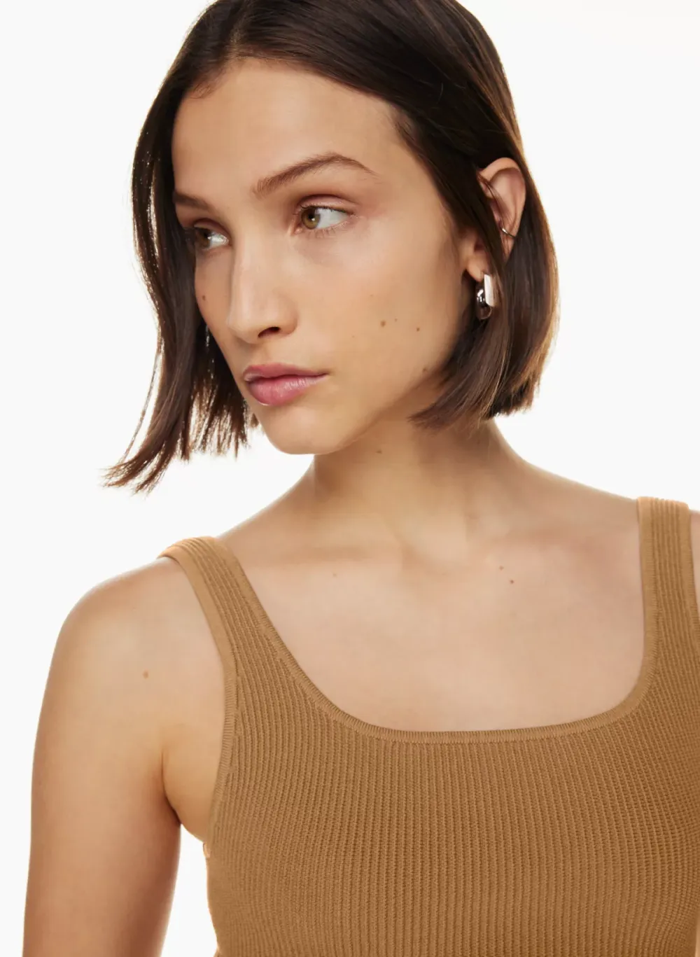 sculpt knit squareneck cropped tank