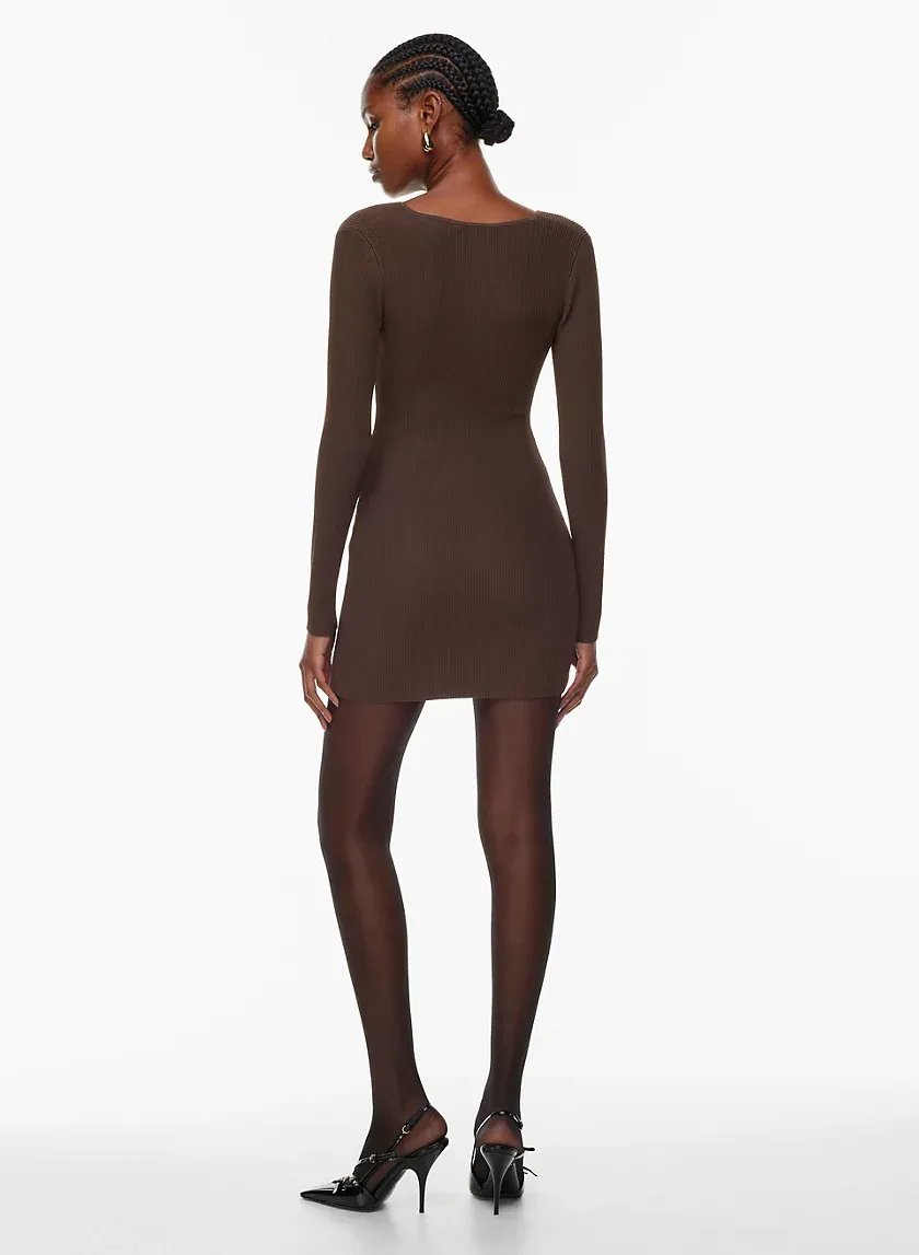 sculpt knit v-neck dress