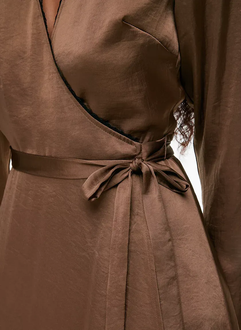 mademoiselle satin longsleeve dress