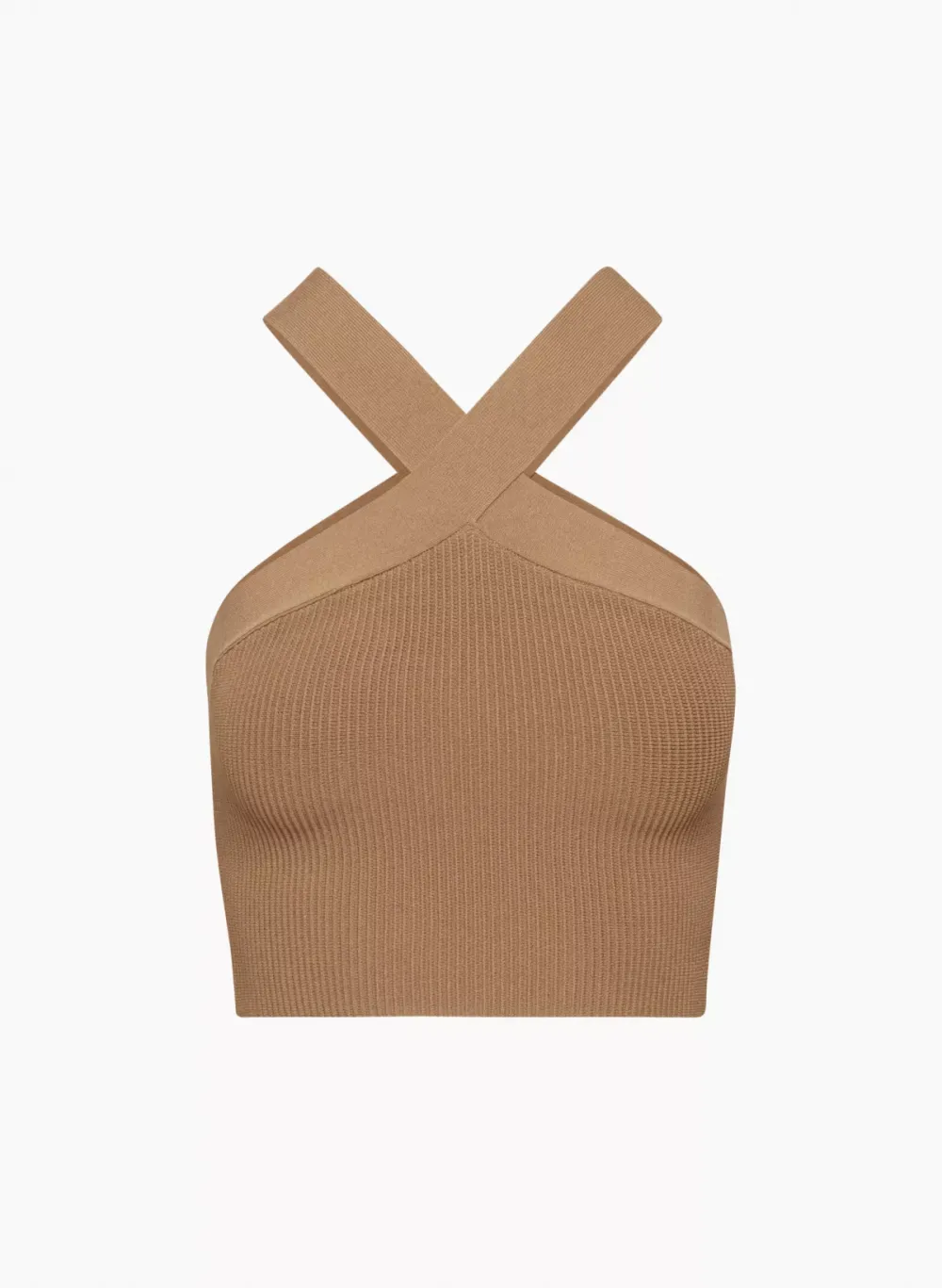 sculpt knit criss cross cropped tank