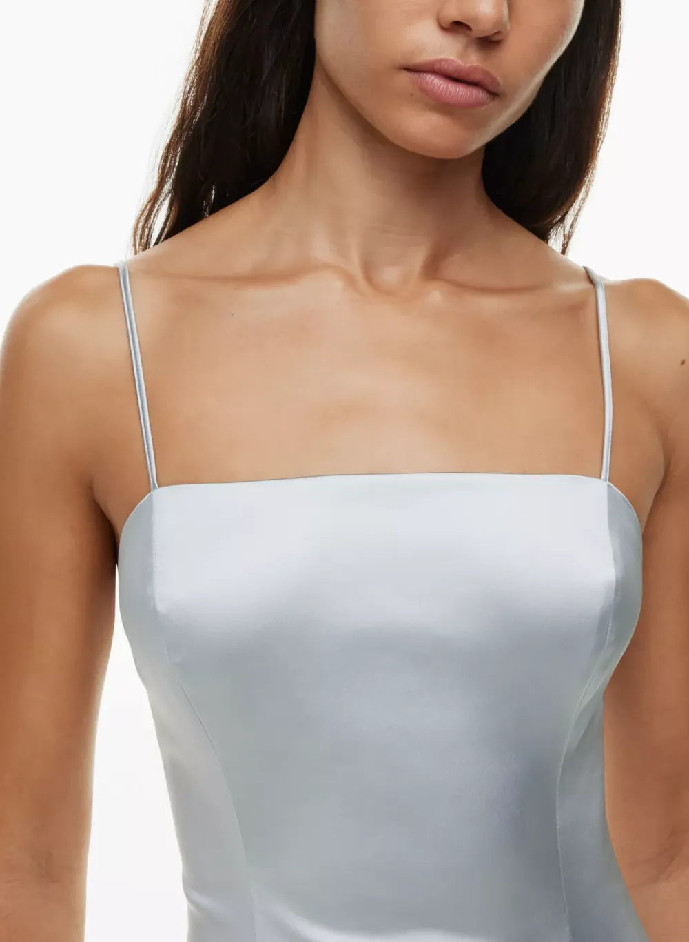 shimmer satin knee dress