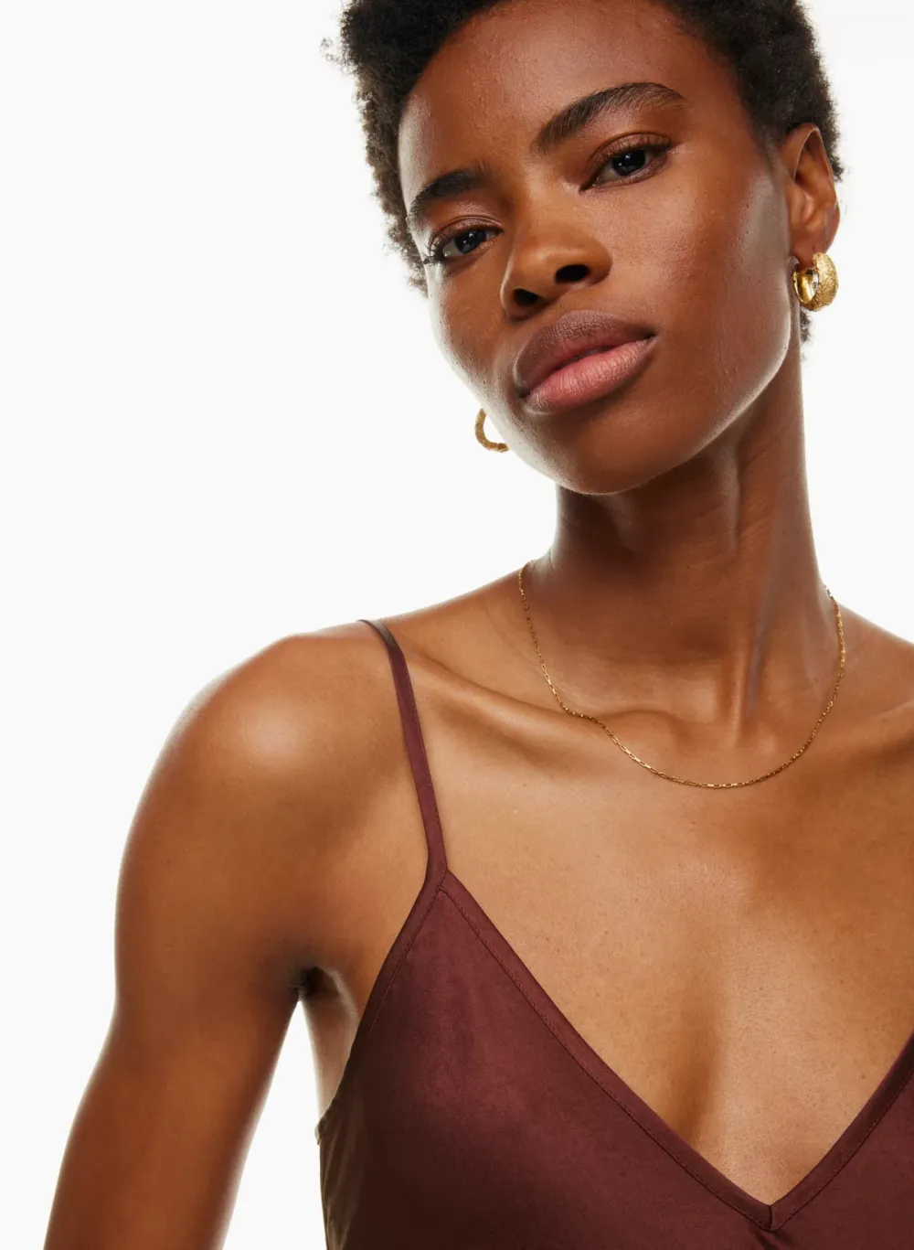 only slip satin midi dress