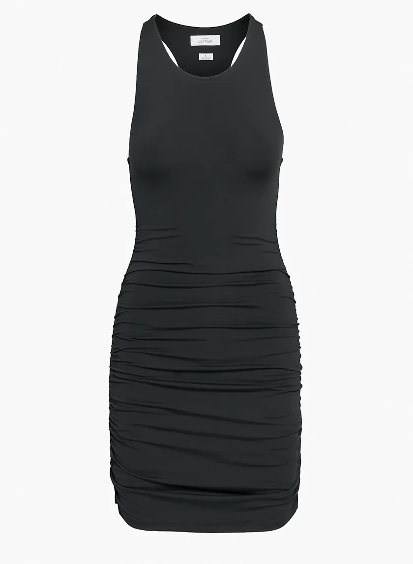 contour ruched racer mini dress