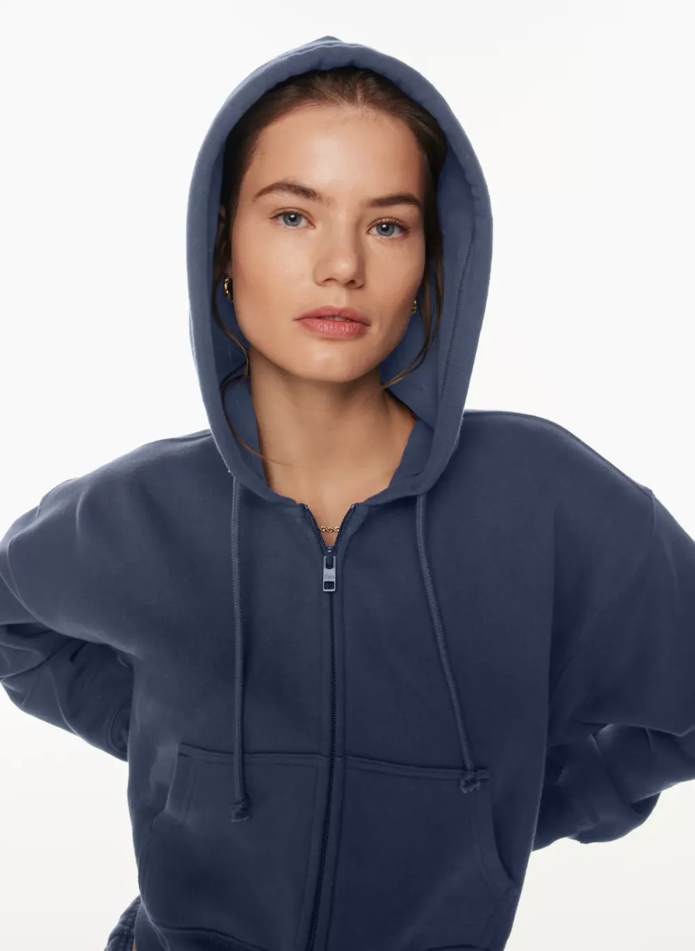 cozy fleece boyfriend boxy zip hoodie