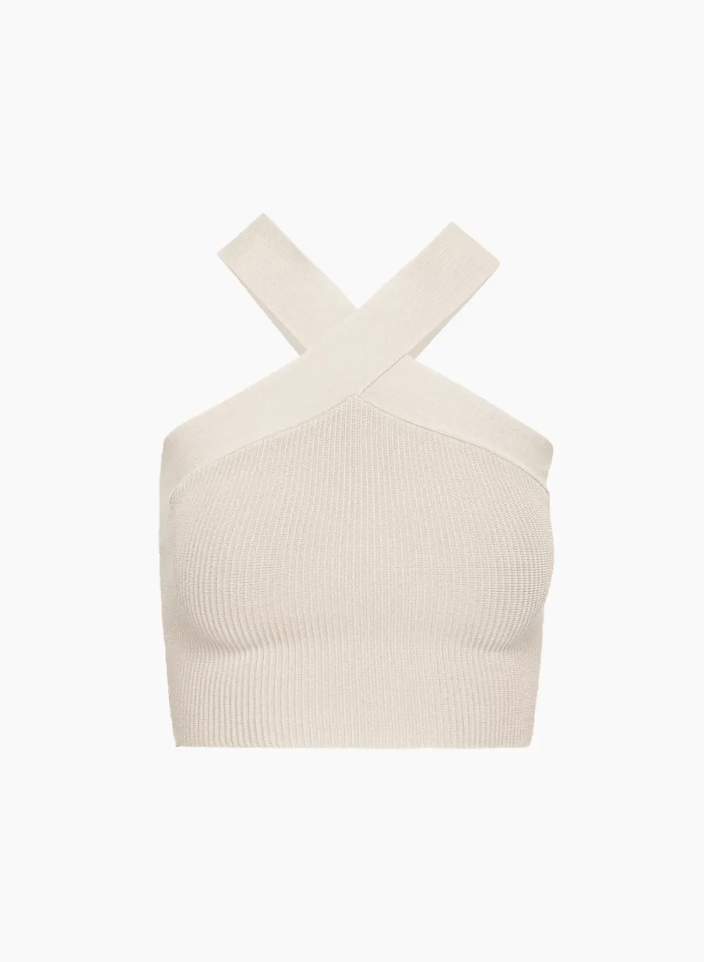 sculpt knit criss cross cropped tank