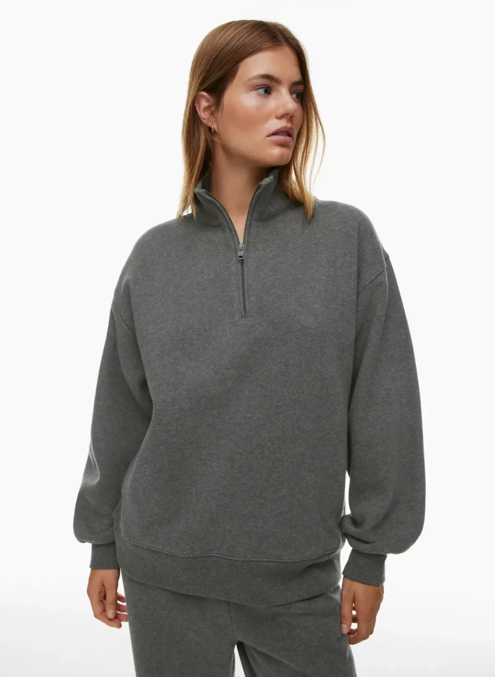 cozy fleece boyfriend 1/4 zip sweatshirt
