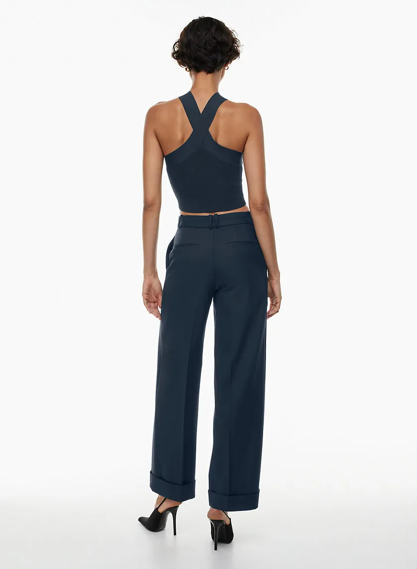 sculpt knit criss cross cropped tank