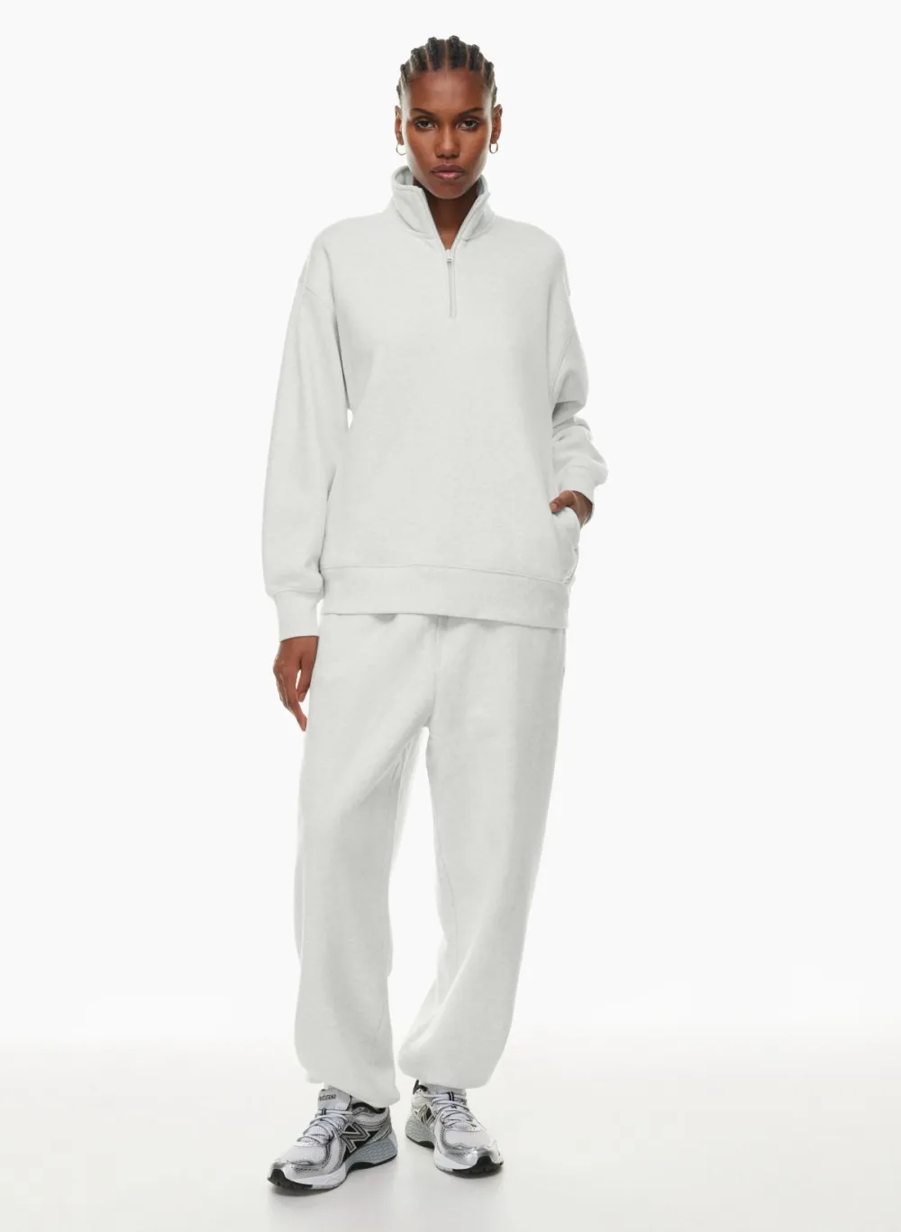 cozy fleece boyfriend 1/4 zip sweatshirt