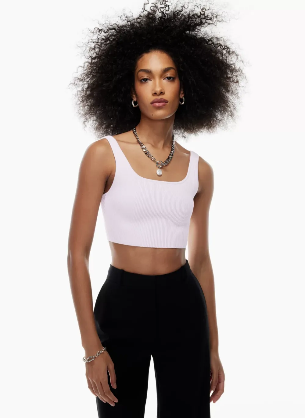 sculpt knit squareneck cropped tank