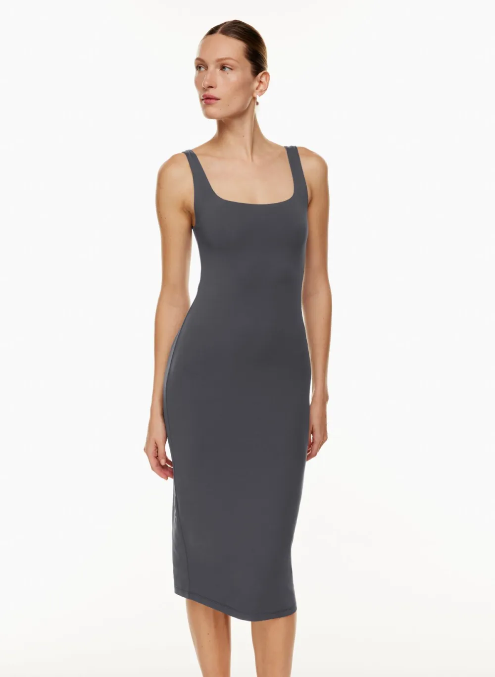 contour squareneck midi dress