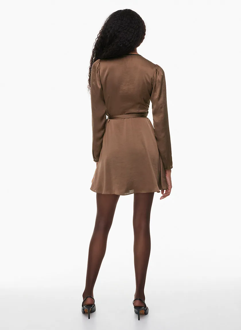 mademoiselle satin longsleeve dress