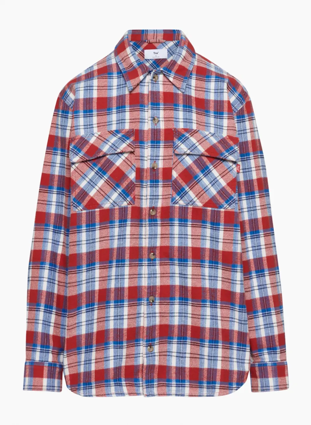plaid oversized button-up