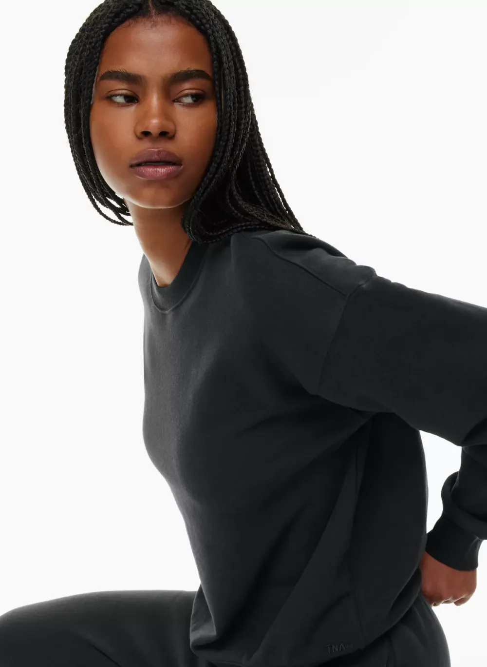 terry fleece perfect crew sweatshirt