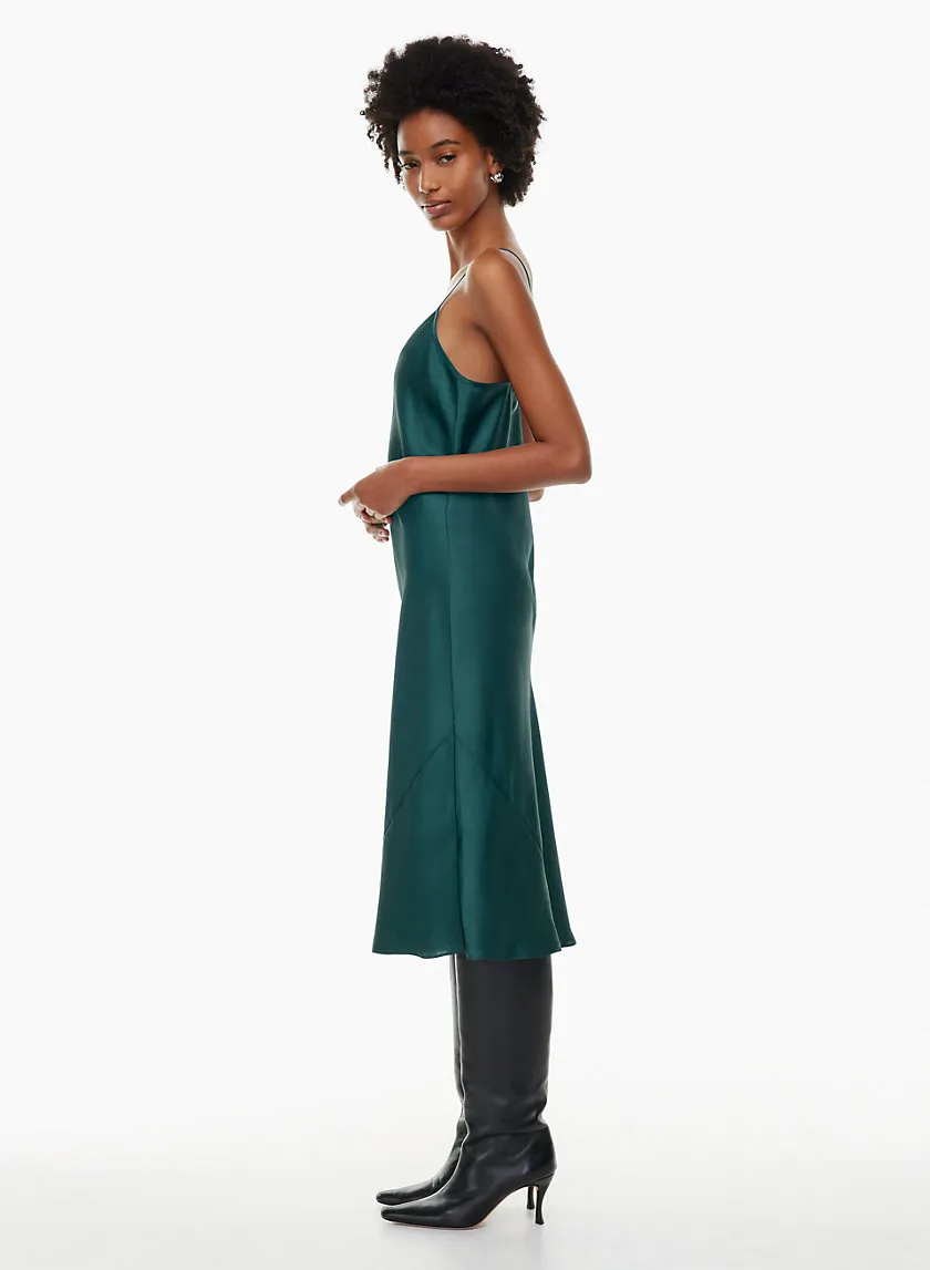 only slip satin midi dress