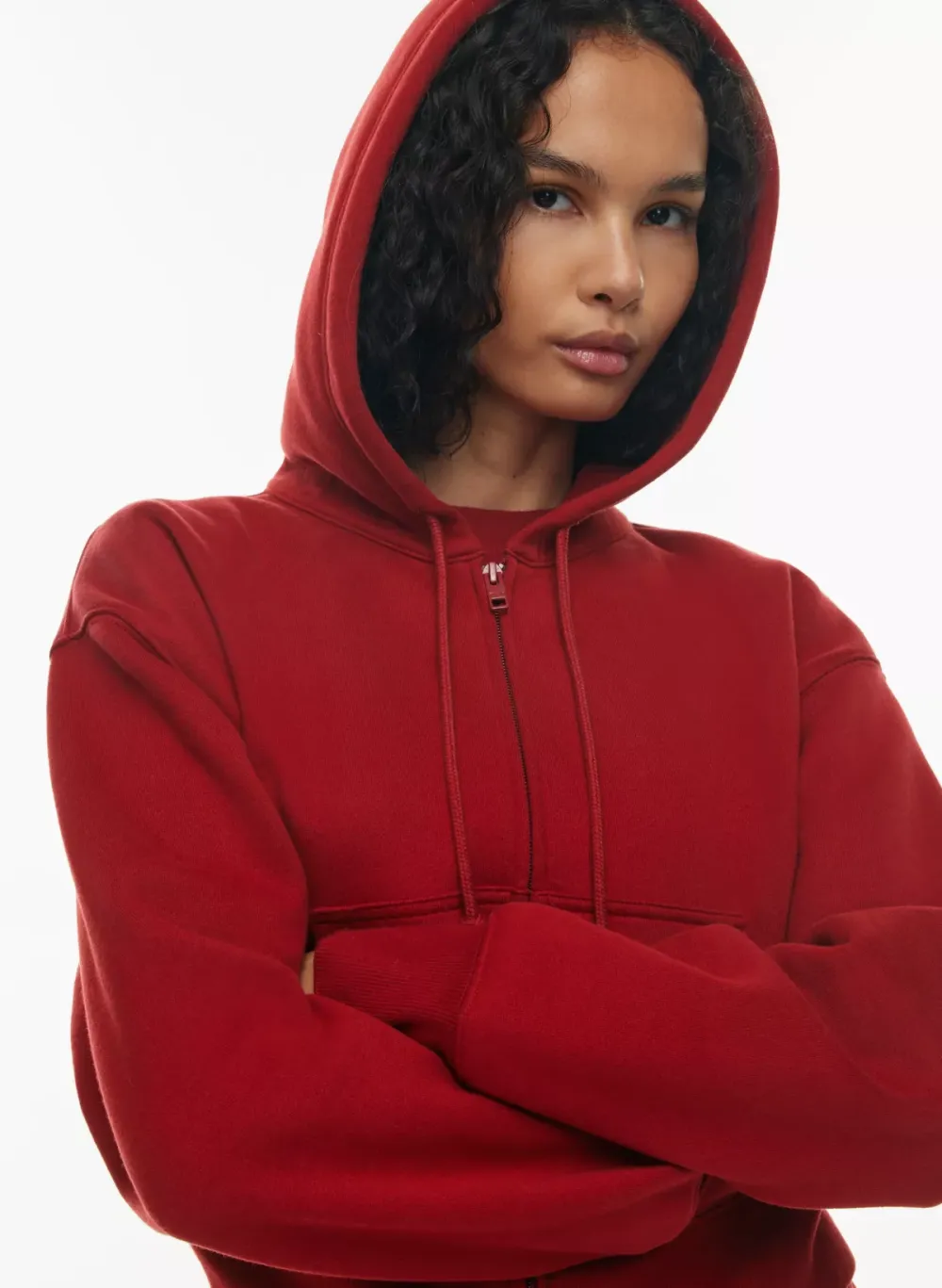 cozy fleece boyfriend boxy zip hoodie