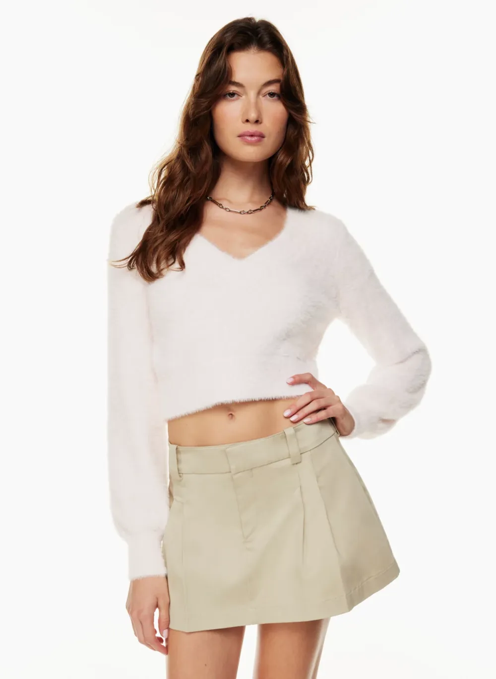 kitten v-neck sweater